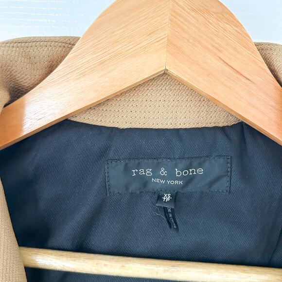 Rag & Bone Amber Belted Trench Coat Camel Wool Blend Long Coat Size XS EUC - Picture 8 of 13